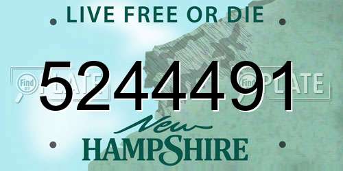 5244491 New Hampshire License Plate