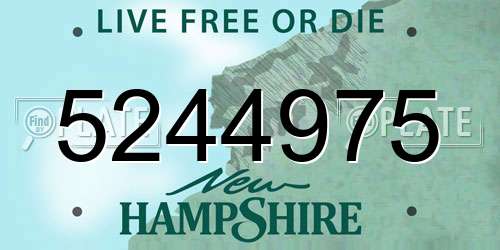 5244975 New Hampshire License Plate