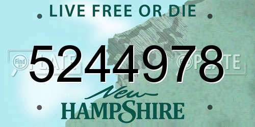 5244978 New Hampshire License Plate