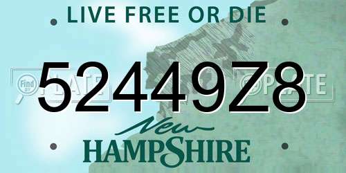 52449Z8 New Hampshire License Plate