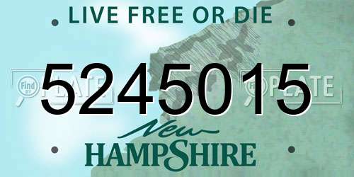 5245015 New Hampshire License Plate