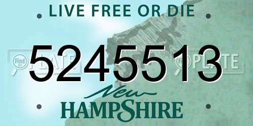 5245513 New Hampshire License Plate