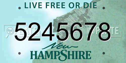 5245678 New Hampshire License Plate