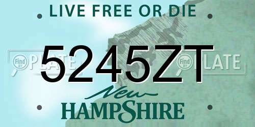 5245ZT New Hampshire License Plate