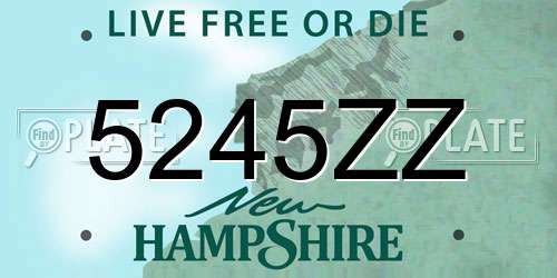 5245ZZ New Hampshire License Plate
