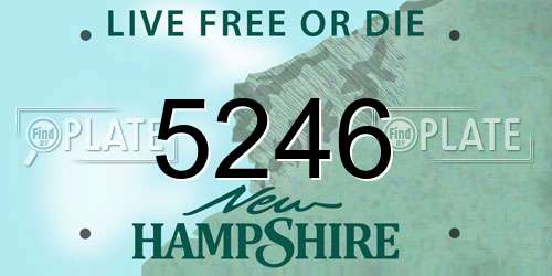 5246 New Hampshire License Plate