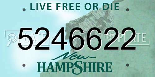 5246622 New Hampshire License Plate