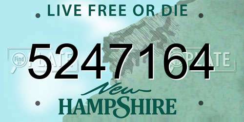 5247164 New Hampshire License Plate