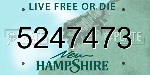 5247473 New Hampshire License Plate