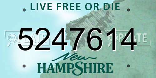 5247614 New Hampshire License Plate