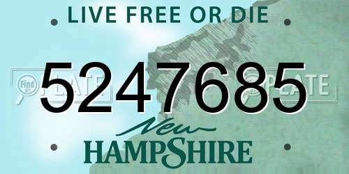 5247685 New Hampshire License Plate