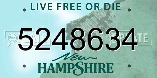 5248634 New Hampshire License Plate
