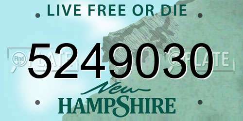 5249030 New Hampshire License Plate