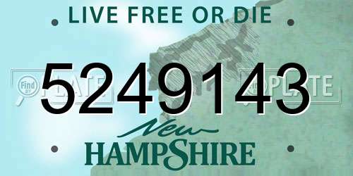 5249143 New Hampshire License Plate