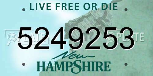 5249253 New Hampshire License Plate