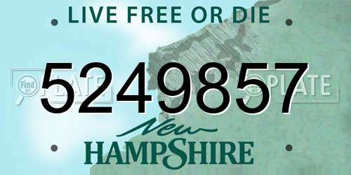 5249857 New Hampshire License Plate