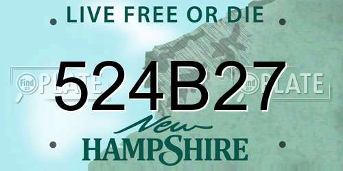 524B27 New Hampshire License Plate