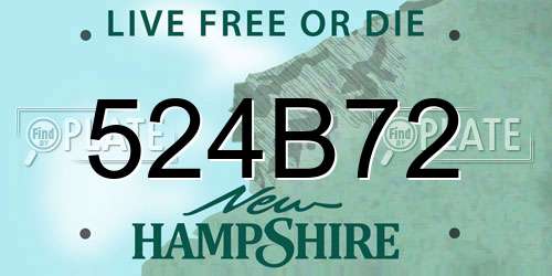 524B72 New Hampshire License Plate