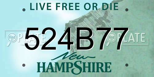 524B77 New Hampshire License Plate