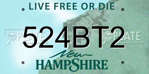 524BT2 New Hampshire License Plate