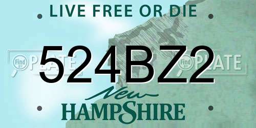 524BZ2 New Hampshire License Plate