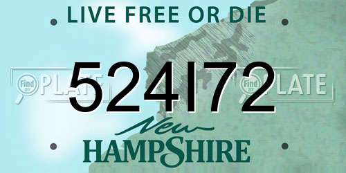 524I72 New Hampshire License Plate