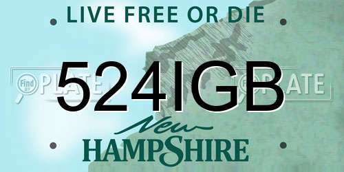 524IGB New Hampshire License Plate
