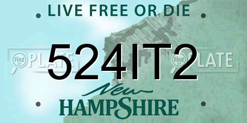 524IT2 New Hampshire License Plate