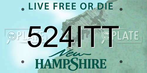 524ITT New Hampshire License Plate