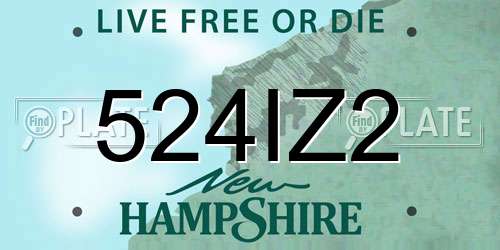 524IZ2 New Hampshire License Plate
