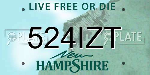 524IZT New Hampshire License Plate