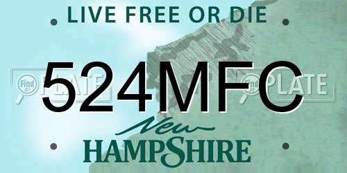 524MFC New Hampshire License Plate