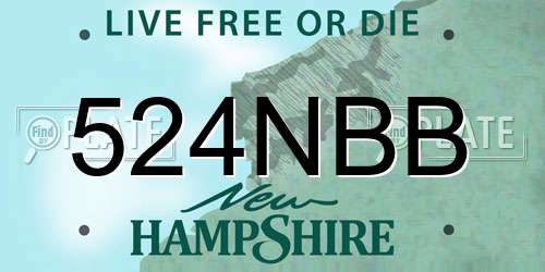 524NBB New Hampshire License Plate