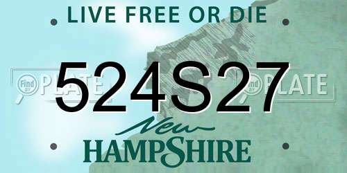 524S27 New Hampshire License Plate
