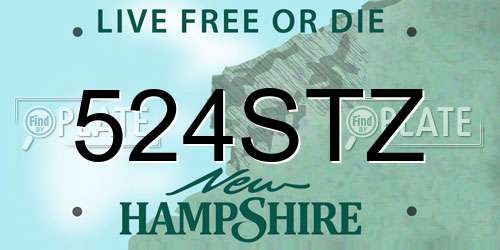 524STZ New Hampshire License Plate