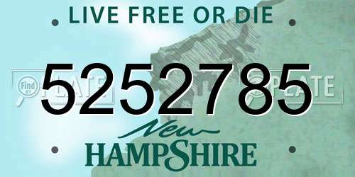 5252785 New Hampshire License Plate