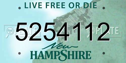 5254112 New Hampshire License Plate