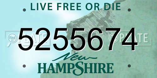 5255674 New Hampshire License Plate