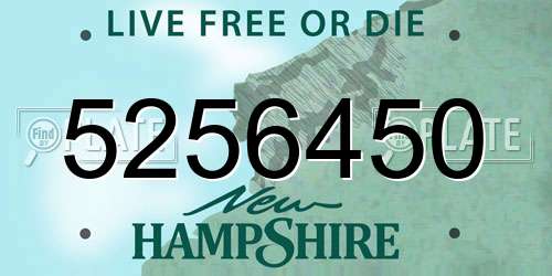 5256450 New Hampshire License Plate