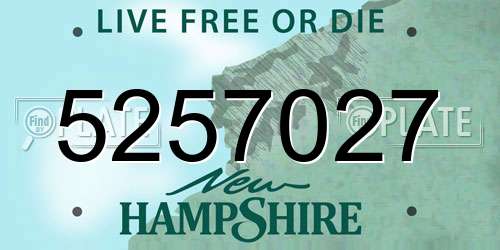5257027 New Hampshire License Plate