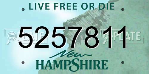 5257811 New Hampshire License Plate