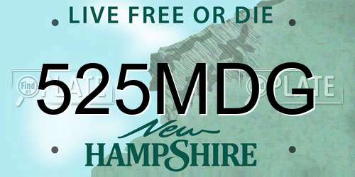 525MDG New Hampshire License Plate