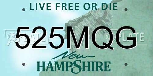 525MQG New Hampshire License Plate