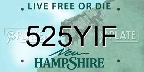 525YIF New Hampshire License Plate