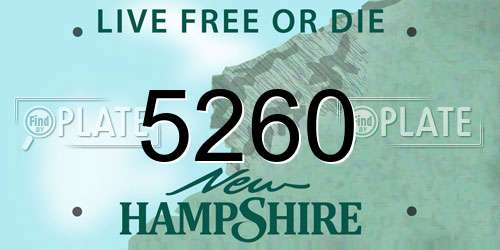 5260 New Hampshire License Plate