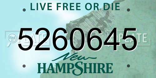 5260645 New Hampshire License Plate