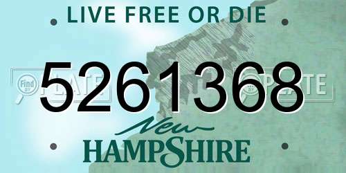 5261368 New Hampshire License Plate