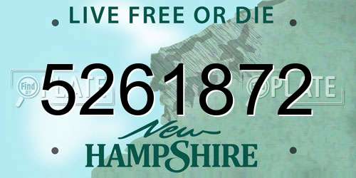 5261872 New Hampshire License Plate