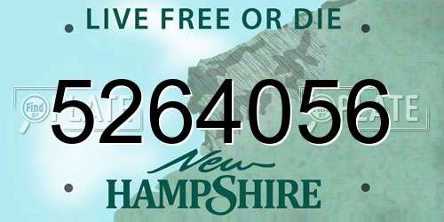 5264056 New Hampshire License Plate