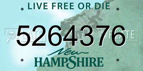 5264376 New Hampshire License Plate